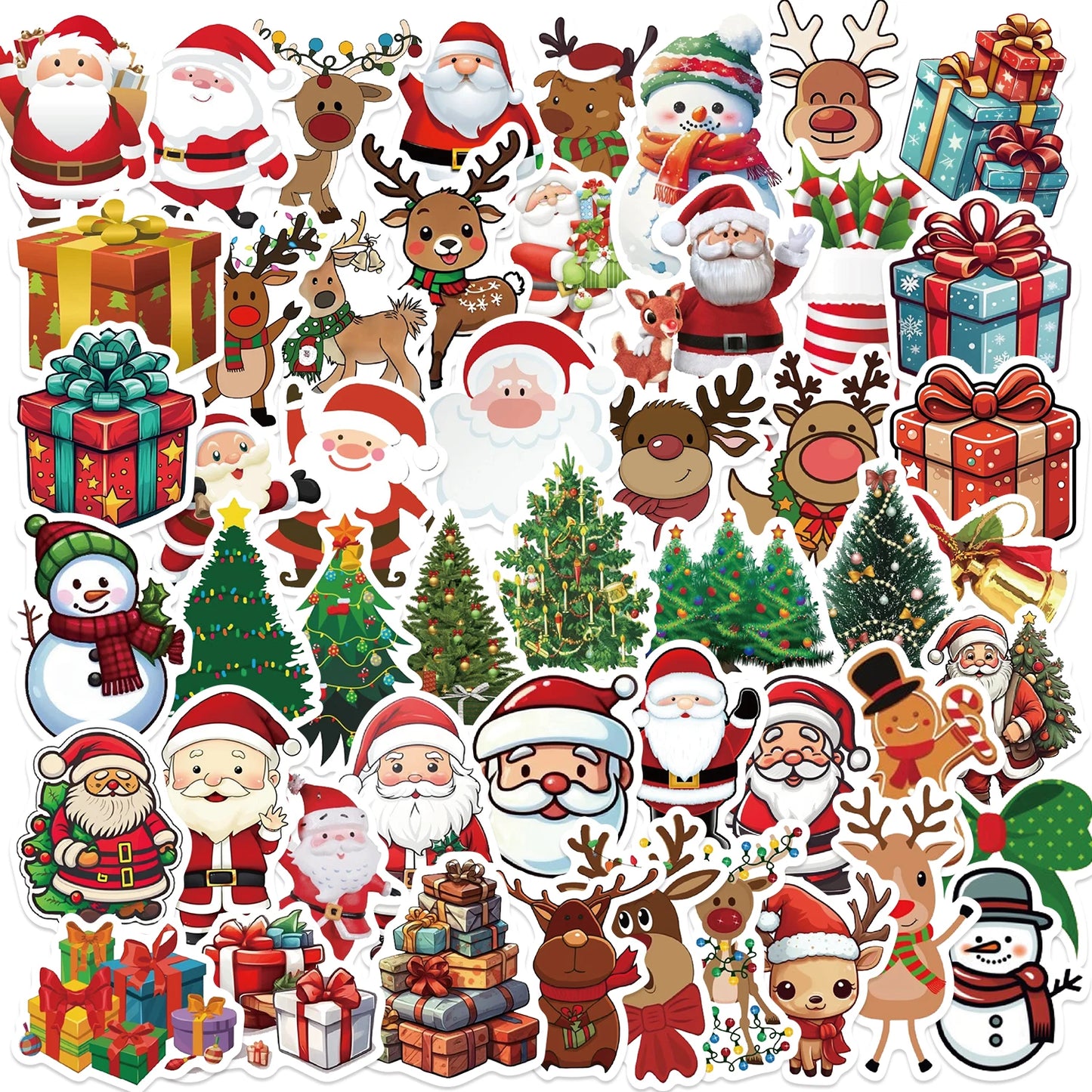 Kerstmis stickers (50 stuks) - Versier, lach en plak de feestdagen vol!