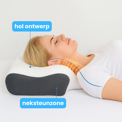 Lumora™ - Ergonomisch kussen ontworpen om nekpijn te verlichten.
